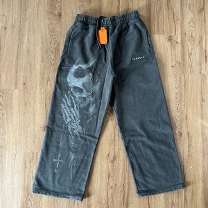YoungLA Charcoal Skeleton Graphic Joggers men’s large brand new discontinued